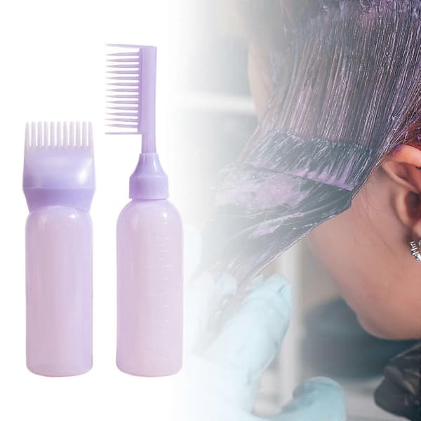 2-pack rotkamapplikatorflaskor, 120 ml håroljeflaskor med graderad skala, permanentverktyg för hemsalong