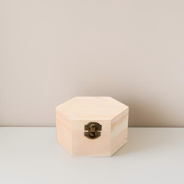 Hexagonal Trä Tvål Blomlåda för Heminredning, DIY Hantverk, 6-delat Set