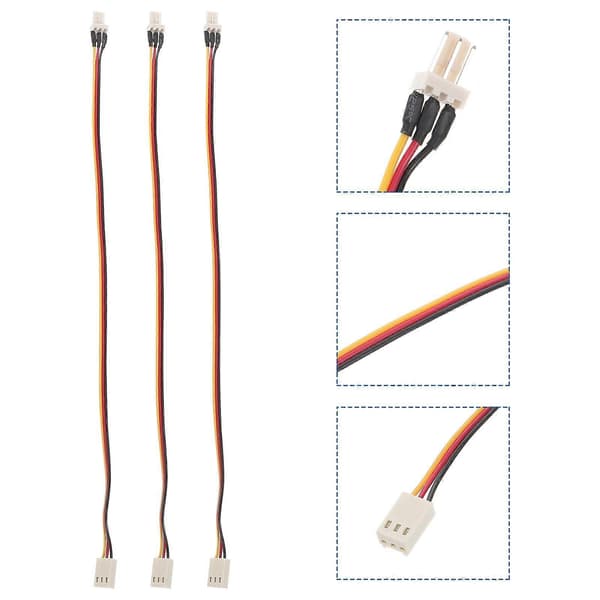 CPU-fläkt förlängningskabel 3-stifts splitterkabel adapterkabel 3 st för PC-chassi