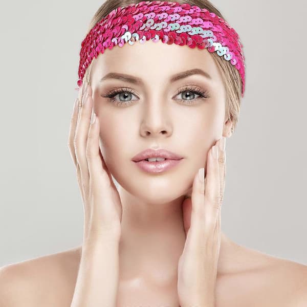 Glitter Paljett Modeaccessoar Elastisk Huvudbonad För Kvinnor Flickor Karnevaler 1st
