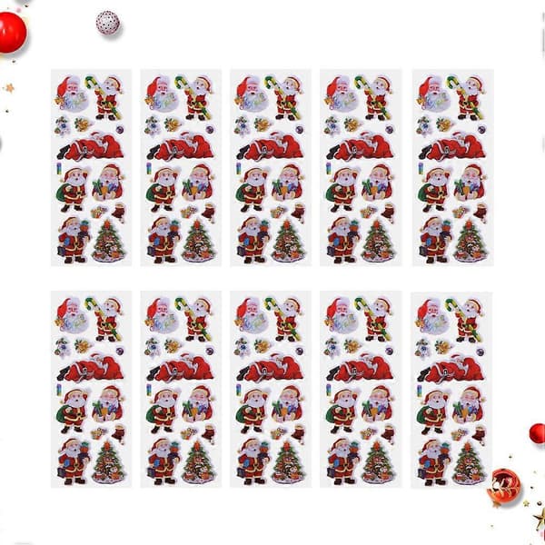Juldekaler med bubblor för dekorering, 24 ark jultomtepresentdekaler