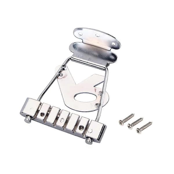 Metall R-form 6-strängad gitarrstränghållare, ersättningsdel för jazzgitarr (silver)