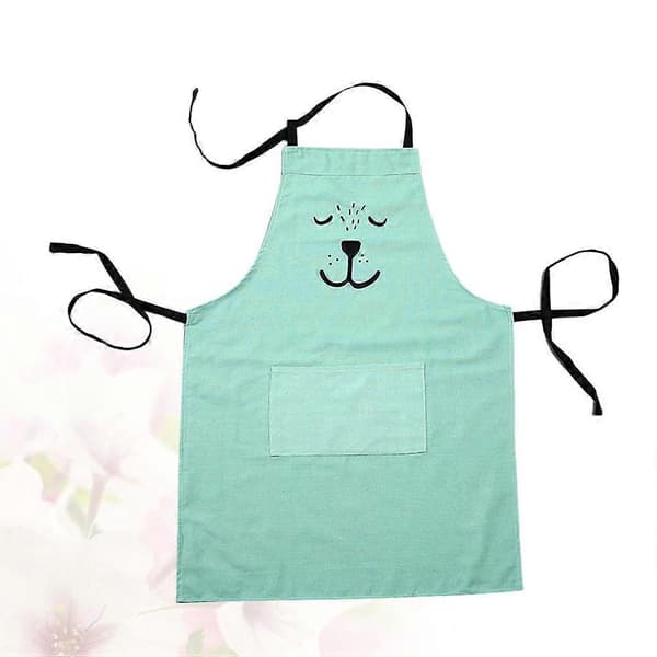 Vattentäta förkläden för barn 2-pack, tecknad design för matlagning bakning målning, grön, 53,5x40 cm