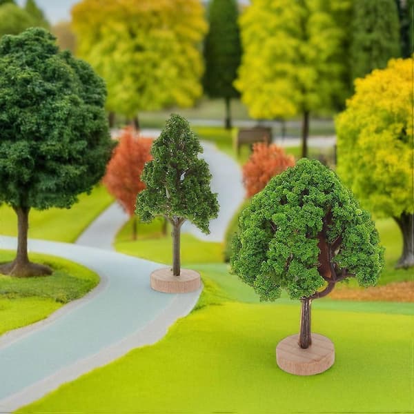 Miniatyr Gröna Träd för Mikro Landskapsdekor 8st Simuleringsmodell