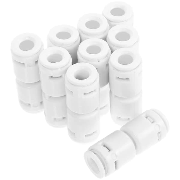 10 st plastbackventilanslutningar, 1/4 tums push-to-connect VVS-kopplingar