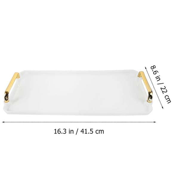 Förvaringsbricka Rektangulär minimalistisk design för hem, kök, badrum, vit 41,5X22X2,6CM 1 st