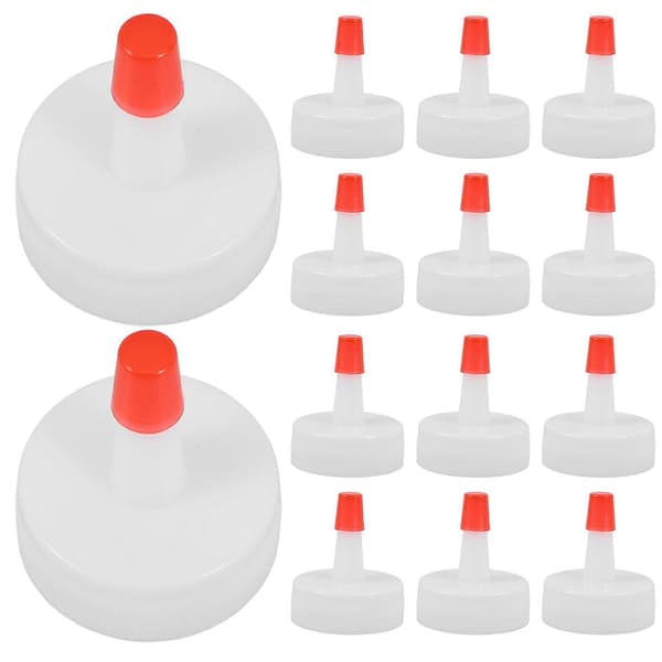 20 st klämflaskor med doseringslock, läckagesäker spetsig design, plastmunstycken för såsbehållare, vattenflaskor, limflaskor