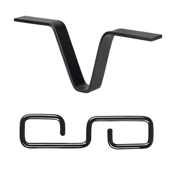 Svart V-formad regnkedjeadapter med S-formad krok, järn, rostfri, samlar vattenflöde, minskar stänk, för trädgård, 3-pack