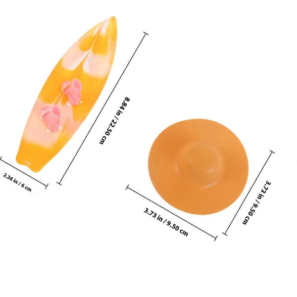 Mini Surfbräda Modell för Barn Inkluderar Dockstövlar och Dockhatt 9 Delars Set
