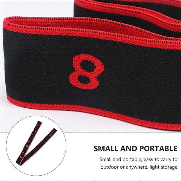 8-segment justerbart motståndsband för Pilates, Yoga, Stretching, Hemmaträning & Fysioterapi – Polyesterbomull, 90x4cm