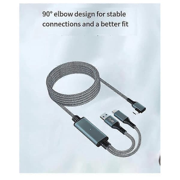VR-datakabel 5M, 2A snabbladdning, 5 Gbps höghastighetsöverföring, nylonflätad kabel kompatibel med Meta/ 3