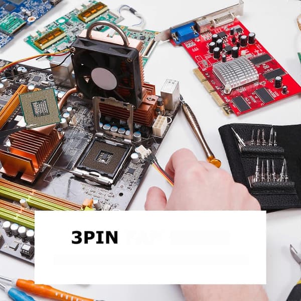 CPU-fläkt förlängningskabel 3-stifts splitterkabel adapterkabel 3 st för PC-chassi