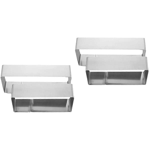 4 st tårtringar i rostfritt stål för bakning, mousse, kakor - silver