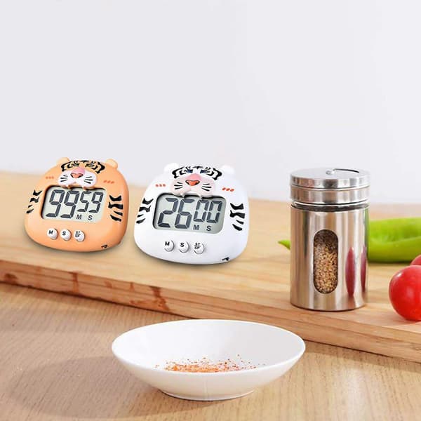 Tecknad djurtimer med stor digital LCD-display, nedräkningstimer för kök, matlagning, studier och klassrum