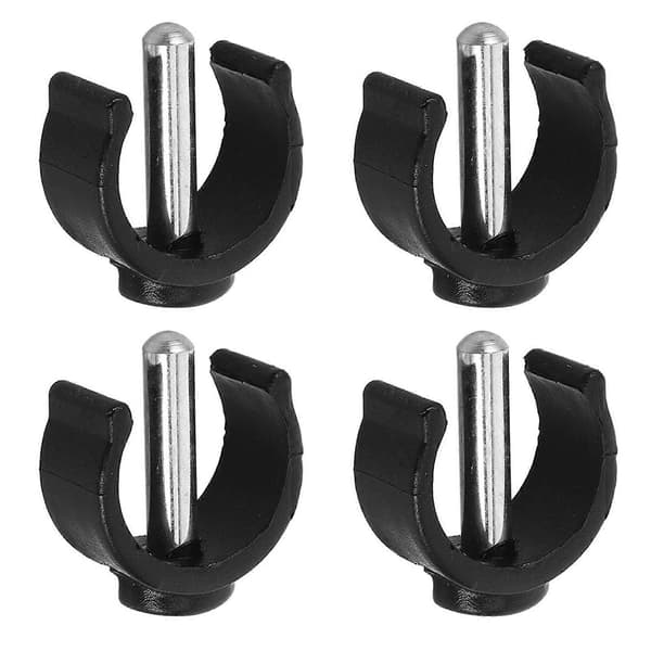4-pack C-formade låsstift för käppar, säkert ABS-stålklämma - grå, hjälpmedelstillbehör