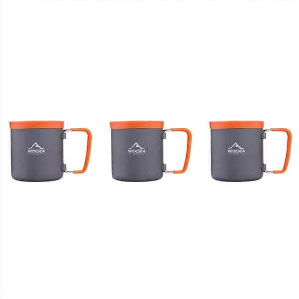 3-pack aluminiummugg för camping, picknick och vandring