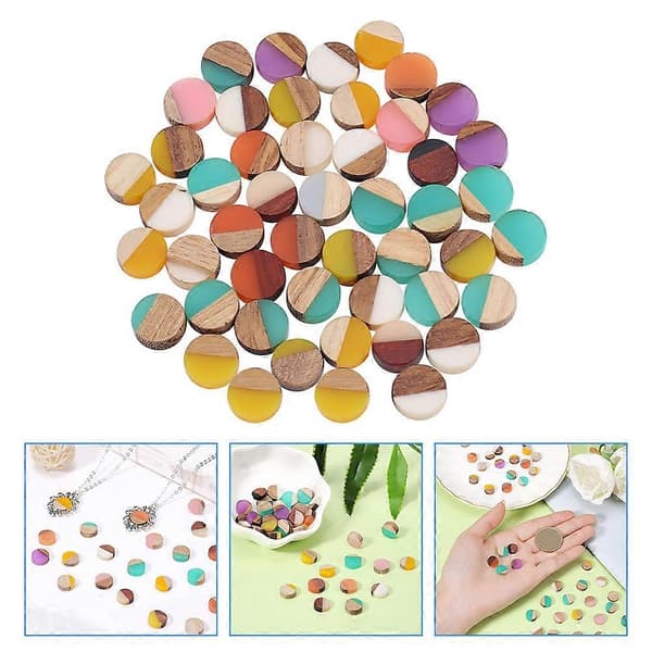 Träplåster Harts och Träplåster för Berlocker DIY 50st Hantverksmaterial