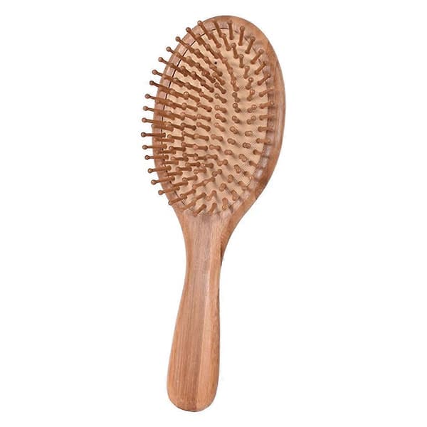 Hårborste i bambu för hårbottenmassage, stimulerar cirkulationen, antistatisk, hudvänlig, 26x9x4.5 cm, 1-pack