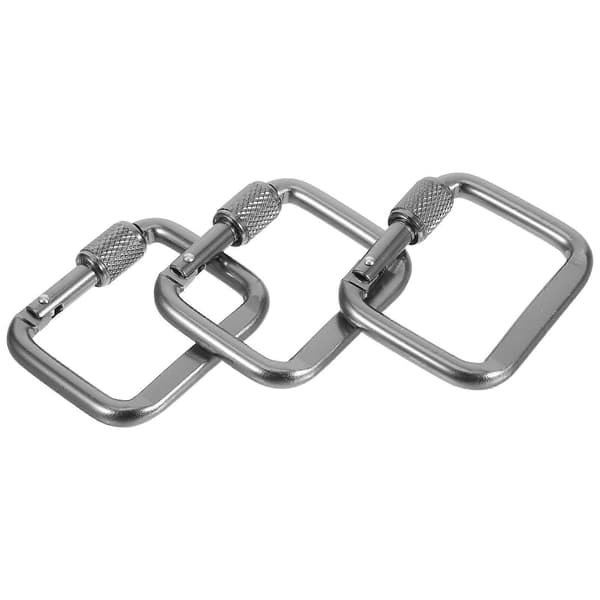 Fyrkantigt gängat spänne i aluminium för camping, 3-pack, lätt och hållbart för väskor och utomhusutrustning