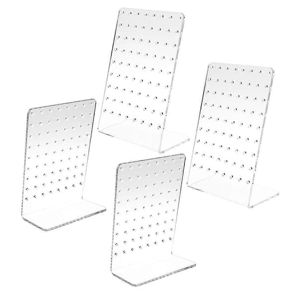 Akryl Örhängeshållare för Smyckesdisplay med 72 Hål 4-pack
