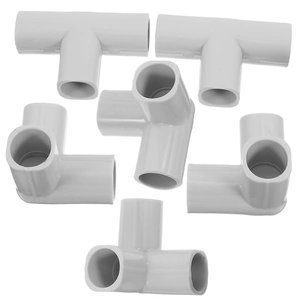 6 st trevägskopplingar för babygrind, PE mörkgrå, DIY lekhagebarriär, 22 mm innerdiameter