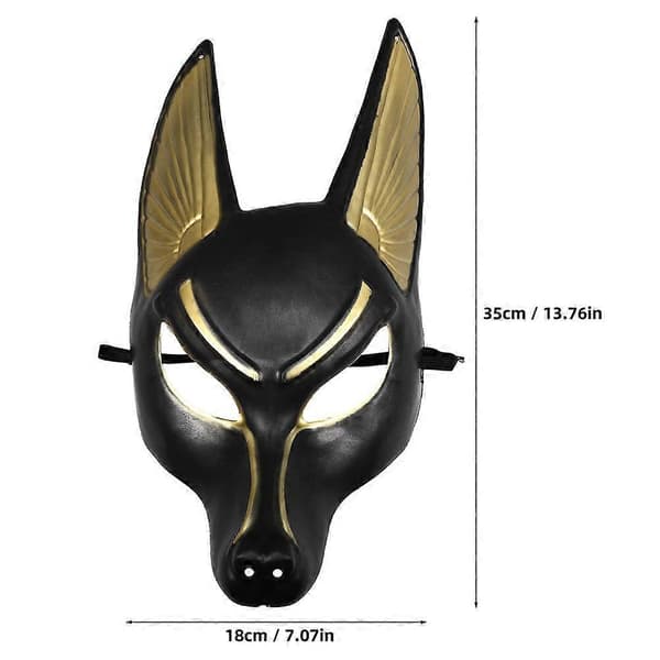 2 st Anubis Kostymmask för Maskeradfest Svart Plastdesign
