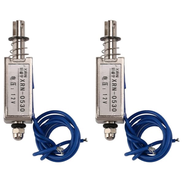 2X Solenoid elektrisk solenoid typ push / pull 10 mm DC 12 V 2,1 kg kraft