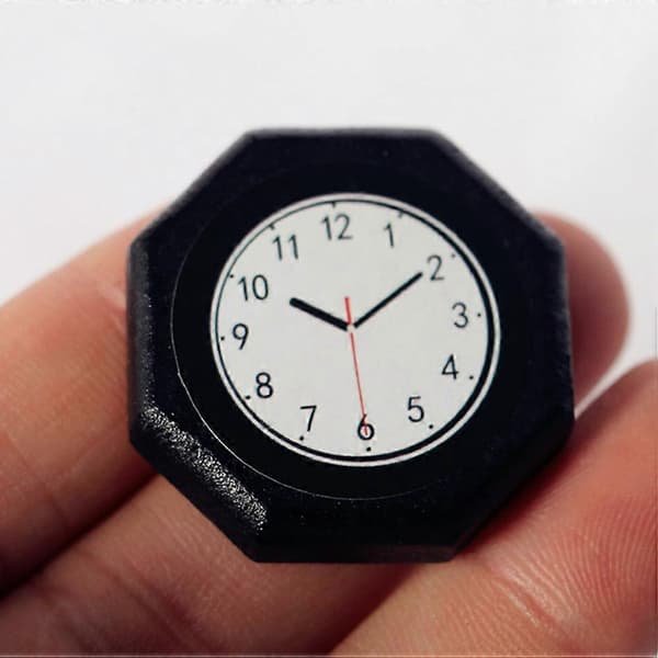 Miniväggklocka, set om 4, blandade färger, PP-material, för dockhusinredning
