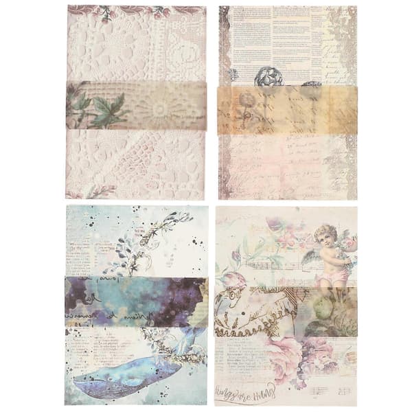 Dekorativt papper för handkonton Scrapbooking-papper för DIY 4 set