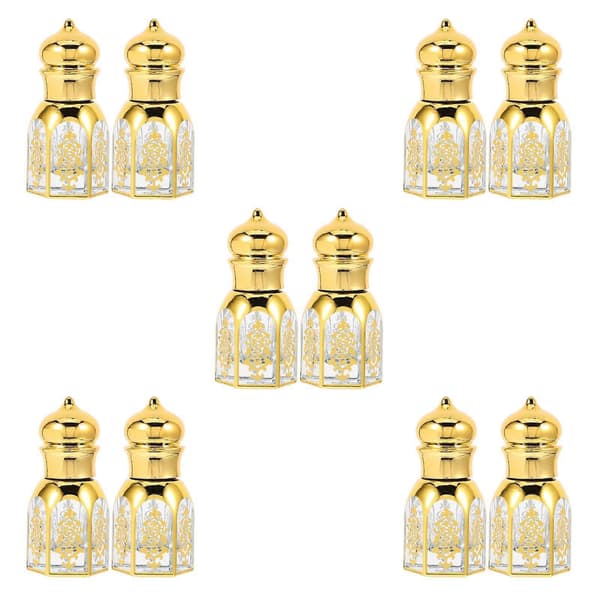 Glasrullflaskor för eteriska oljor, 6 ml påfyllningsbart set med rullkula, 10-pack
