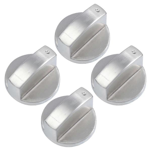Slitstarka spisvred i zinklegering, lätt greppkontroll, silver - 4-pack ersättningsugnsvred