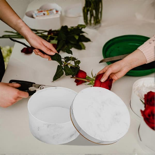 Elegant Marmor Blomlåda för Bevarade Blomsterarrangemang Rund