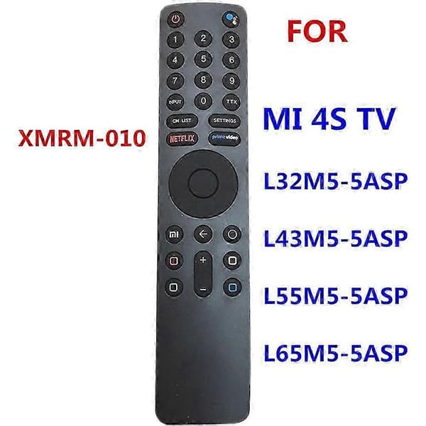 Bluetooth röstfjärrkontroll med mikrofon, kompatibel med TV 4S 4A-serien, svart