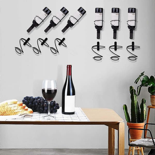 4-pack väggmonterade vinställ - Displayhållare för rödvinsflaskor med skruvar, Organizer i metall för drycker/spritflaskor