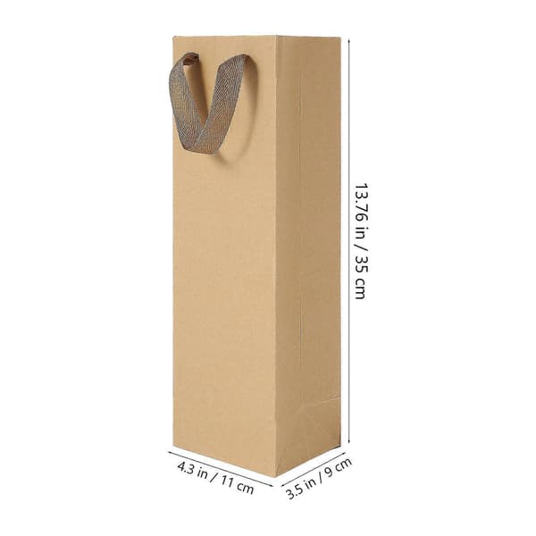 Ljusbrun Kraftpappers Vinpackningspåse Idealisk för att skydda vinflaskor och bära drycker i en rektangulär design 48 st