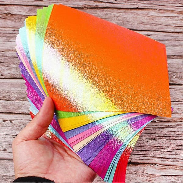 Handgjort glänsande vikpapper för kreativt DIY, 400 st/förpackning