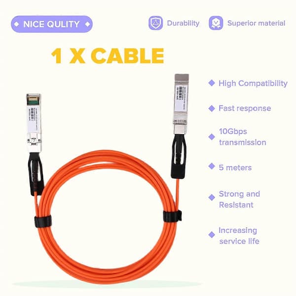 10 Gbps SFP+ OM2 Multimodekabel, LSZH, 5m för Switch Router Datacenter