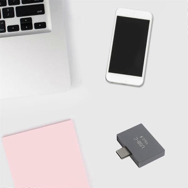 USB C hane till dubbel USB C hona splitter, metallnavadapter för dataöverföring, 4-pack grå