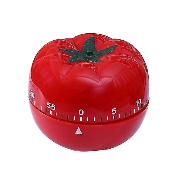 Tomatformad mekanisk nedräkningstimer, 1-55 minuter, batterifri kökstimer för matlagning, studier, träning
