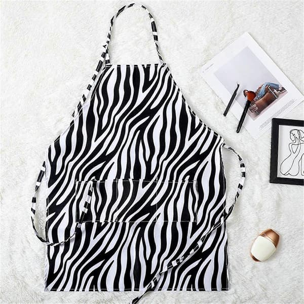 Leopardmönstrat förkläde, vattenavvisande och justerbart, mjuk polyester för kök, matlagning, salong, spa, grill - 1 st