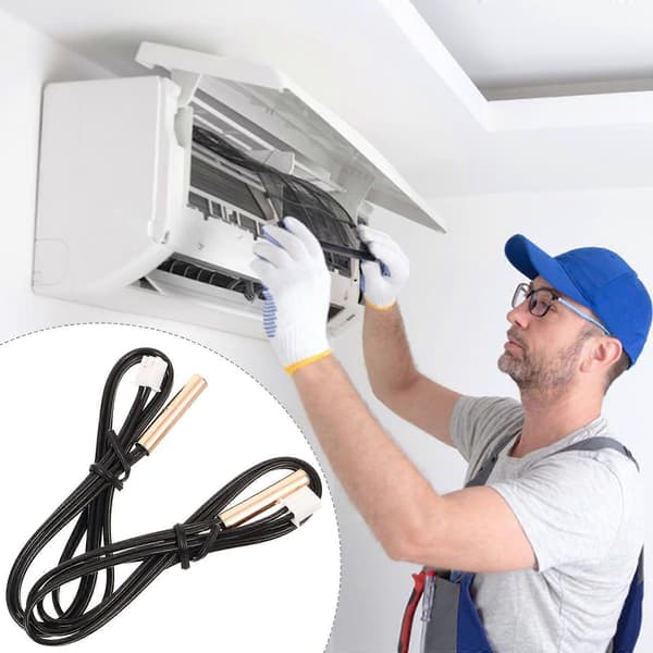 2st Luftkonditionering Temperatursensor Luftkonditionering Tillbehör Termistorsond (10K Kopparhuvud)