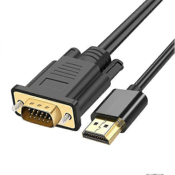 HDMI-kompatibel till VGA-omvandlarkabel med chip, stöder 1080p, snabb installation, ingen programvara krävs, 1,5 m