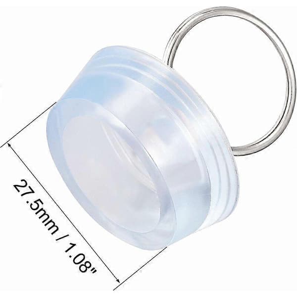 Transparent Blå Gummi Diskbänkspropp, 29-32mm Avloppsplugg med Hängring, 2-pack