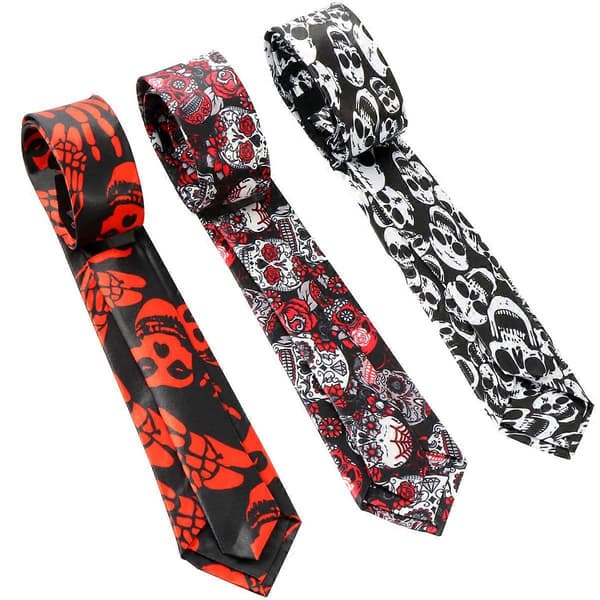 Halloween Slipsaccessoar för Dekoration 1st Satin Dödskalleslips