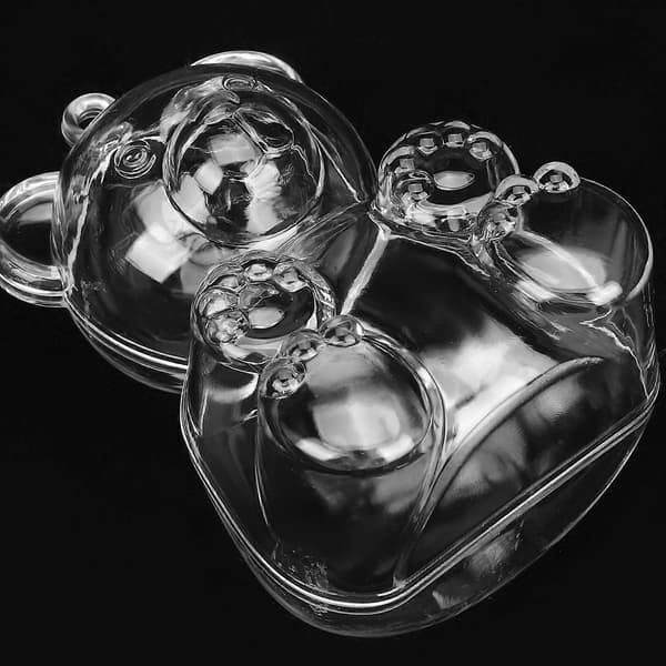 Transparent Björnformad Godislåda, 36 st, PS-material, med Rosett, för Bröllopsfester, Snacks, Choklad