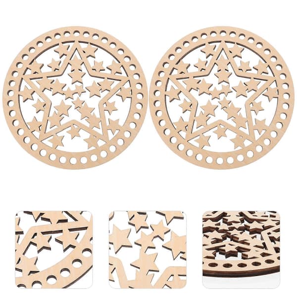 DIY Stickväska Botten i Trä, Beige, för Väskreparation och DIY-väskor, 2-pack