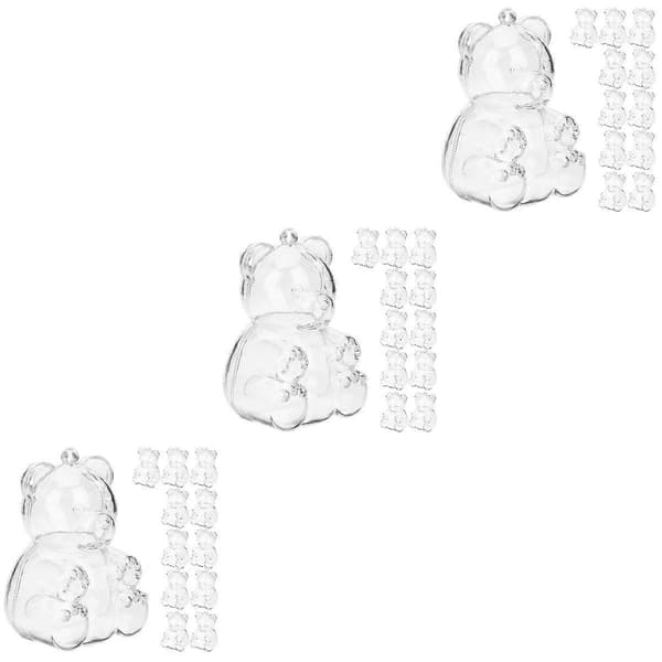 Transparent Björnformad Godislåda, 36 st, PS-material, med Rosett, för Bröllopsfester, Snacks, Choklad