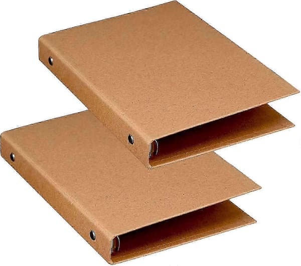 A5 6-ringars pärm, kraftpappersmapp för broschyromslag, scrapbooking, lösa blad, 2-pack