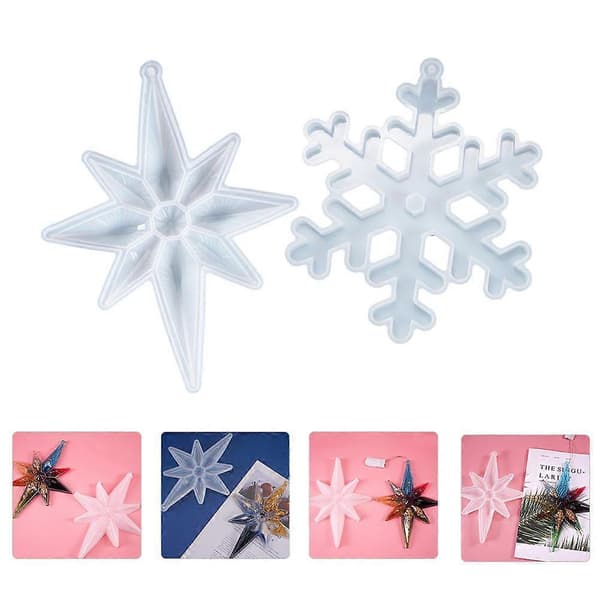 Snöflinga Hängande Hängeform 2st Vit Silikon för DIY-bruk