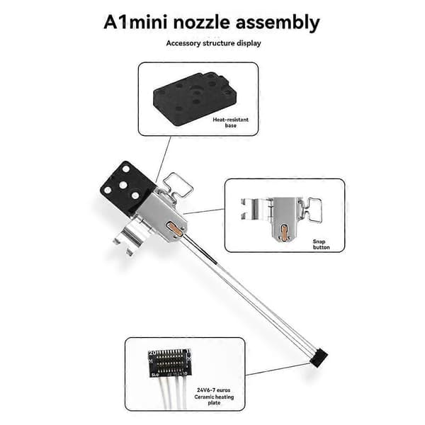 2 st värmeenhetssats, Hotend-montering kompatibel med Bambu Lab A1/A1 Mini 3D-skrivardelar